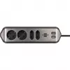 Brennenstuhl estilo régua de tomadas de canto 4 tomadas, preta, 2 tomadas Schuko, 2 tomadas Euro, com função de carregamento USB