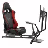Cadeira gaming NanoRS RS160, suporte para simulador de corrida 3-em-1, para PC, consolas, jogadores, revestimento em pele sintética, suporte para volante, suporte de TV até 50 polegadas, VESA máx. 400x400