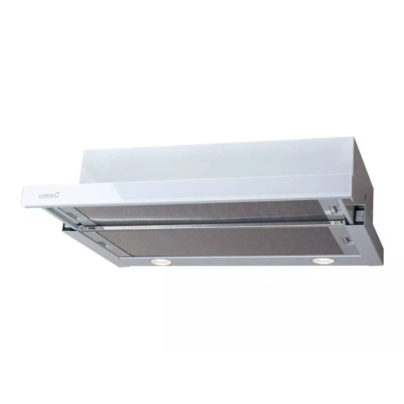 CATA TF 2003 600 GWH exaustor telescópico, 60 cm, 390 m³/h, LED, classe energética C, vidro branco