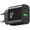 Carregador USAMS USA001631 30W com 1x USB-C e 1x USB-A carregamento rápido