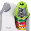 Cortador de legumes Adler AD 4815, 150 W, 5 discos, caixa em ABS, branco/cinzento