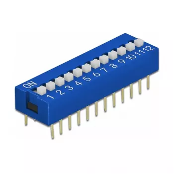 Interruptor DIP para placas de circuito DELOCK 66388, plástico azul, 10 unid., 31,9×9,9×5,5 mm
