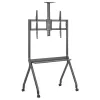 Suporte de TV MACLEAN MC-114 B suporte de chão portátil para ecrãs de 55–100 polegadas, carga máx. 120 kg, VESA 200x200–900x600, altura 115–152 cm, preto, prateleira