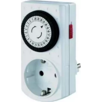 Bachmann Mini temporizador mecânico - interruptor de rede automático - AC 230 V - 3680 Watt - branco (852.104)