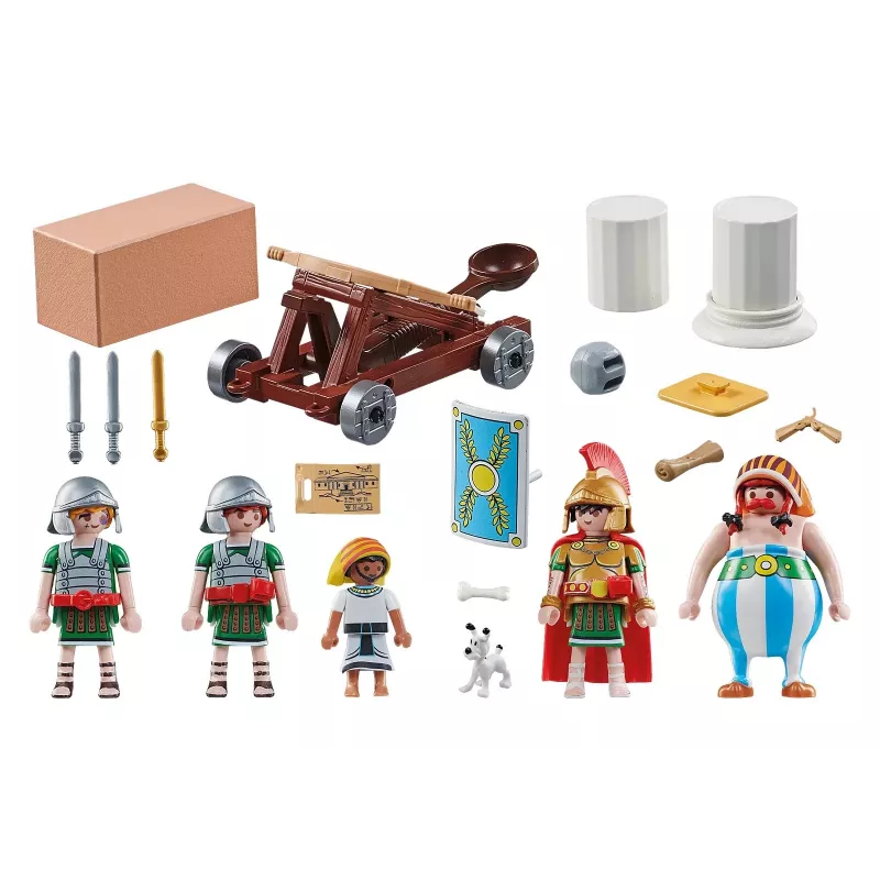 Playmobil 71268 Asterix: Edifis e a batalha pelo palácio catapulta funcional dos romanos coleção figuras de brincar diversão role-play imaginativo