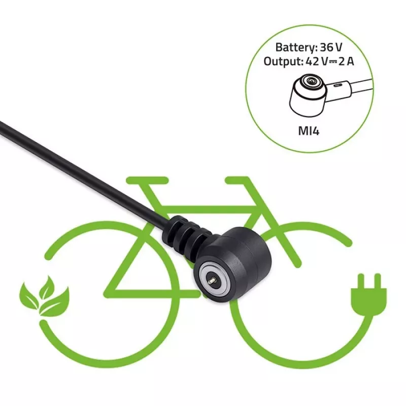Carregador QOLTEC Mi4 Magnetic TIP para bicicleta elétrica 36V/42V 2A