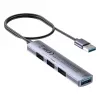Hub USB Unitek H1208CGY01 — 4 portas USB 3.0 (5 Gbit/s), compatível com USB 2.0, alumínio