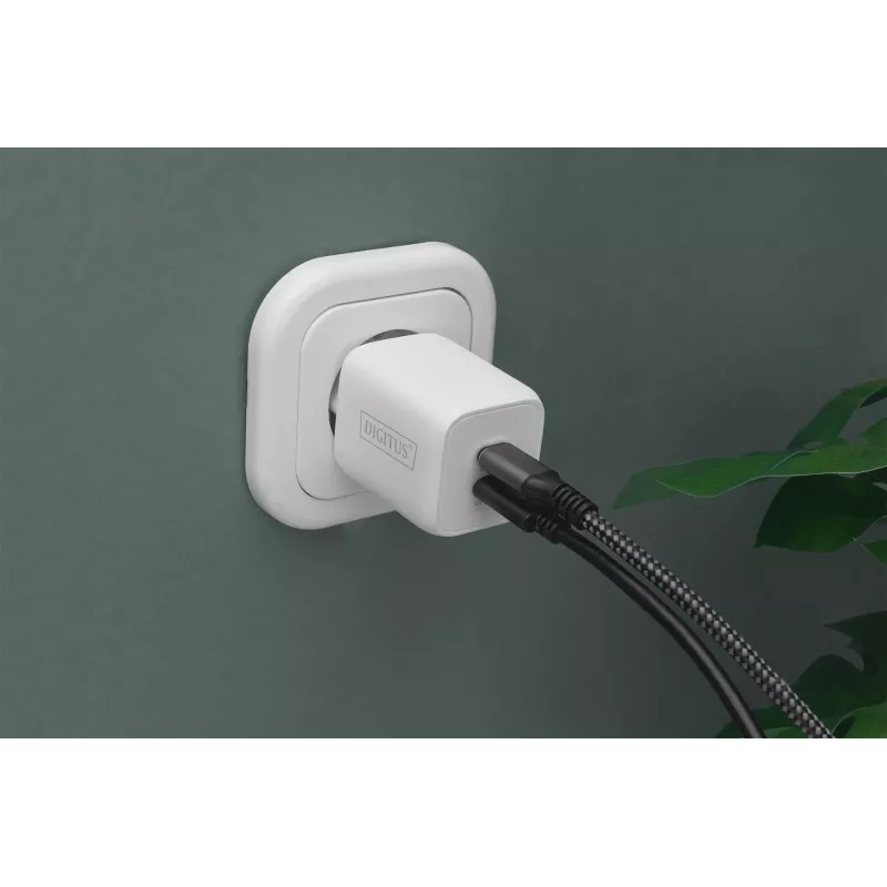 Carregador Digitus USB-C. 2 portas. 65W GaN
