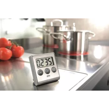 Temporizador de cozinha digital GEFU CONTARE preto, aço inoxidável
