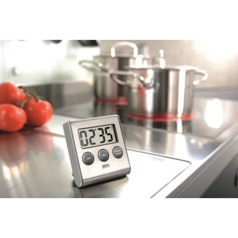 Temporizador de cozinha digital GEFU CONTARE preto, aço inoxidável