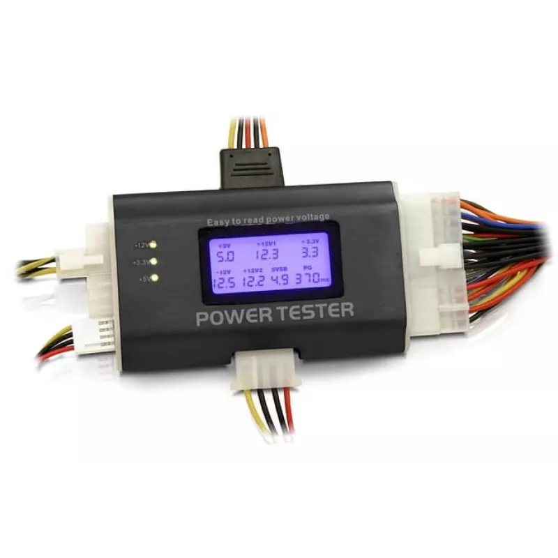DeLOCK 18159 testador de fontes de alimentação III para ATX/BTX/ITX, preto/branco