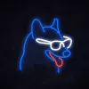 Letreiro de néon MANTA Neon Lights Dog with Glasses Manta SNL69MT – candeeiro de parede LED decorativo em forma de cão