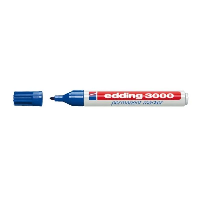 Marcador permanente Edding 3000 azul 10 unid.