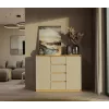 Cómoda com 2 portas e 4 gavetas, carvalho artisan/cor caxemira