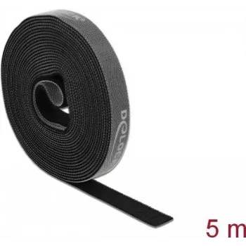 Fita de montagem DeLOCK velcro em rolo L 5 m x L 15 mm preto