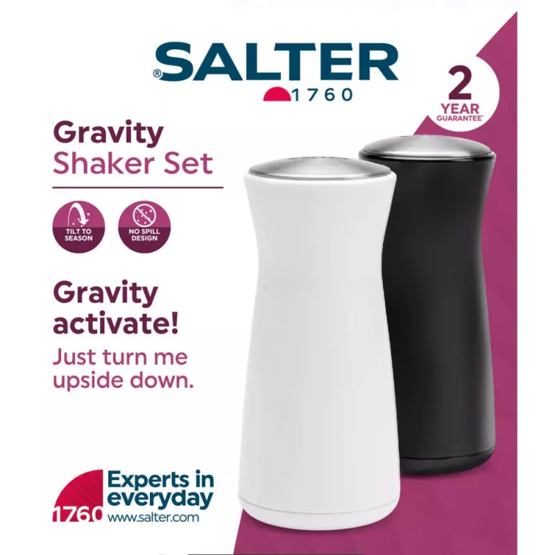 Conjunto de saleiro e pimenteiro Salter BW129471EU7 – temperos compactos para a bancada