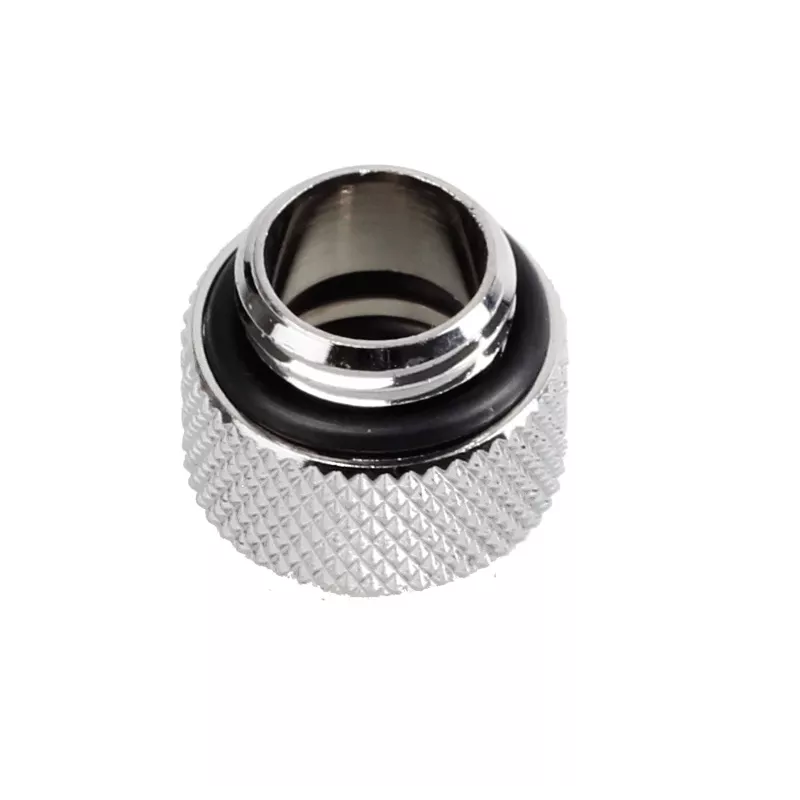 Adaptador multi-link reto Bitspower rosca macho G1/4 para tubo rígido de 12 mm AD - prateado brilhante
