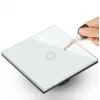 Maclean MCE702W interruptor de luz tátil, simples, de vidro, botão redondo, 86x86 mm, branco