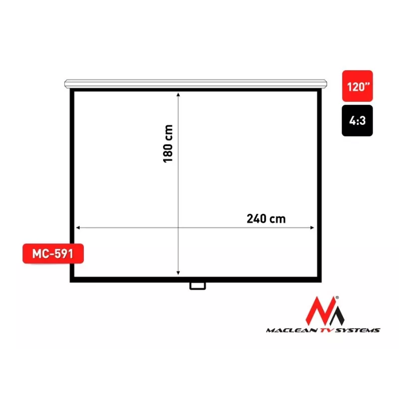 Tela de projeção Maclean MC-591 3,05 m (120