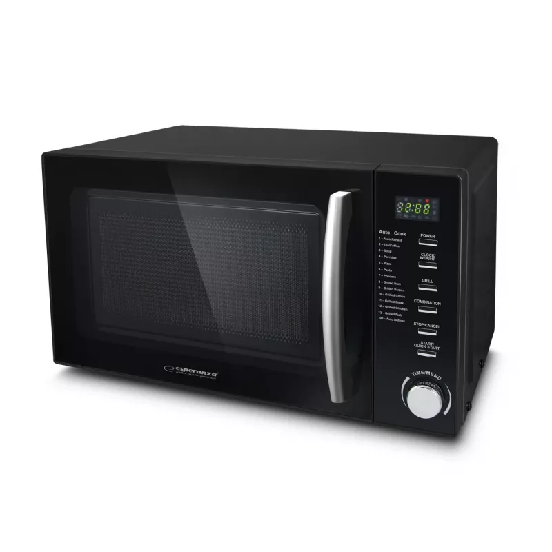 Micro-ondas combinado ESPERANZA COCINERO 1200 W, 20 L, grelhador 900 W, visor LED, aparelho de bancada, preto