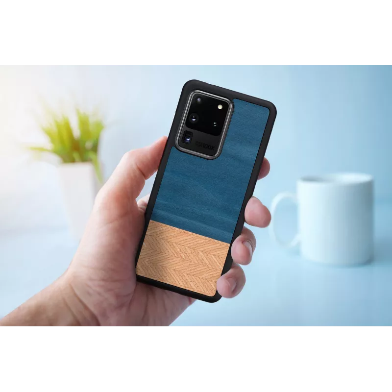 Capa de proteção para smartphone Man and Wood Galaxy S20 Ultra Denim preto