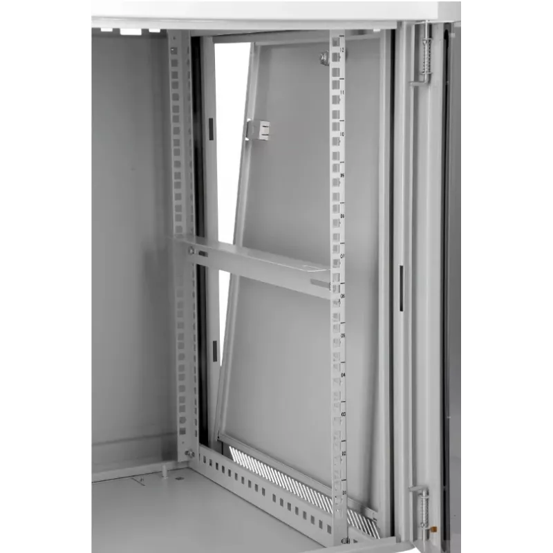 Armário de rede de parede SOMI Networks 22U 19 polegadas com 45 cm de profundidade, porta frontal de vidro, cinzento