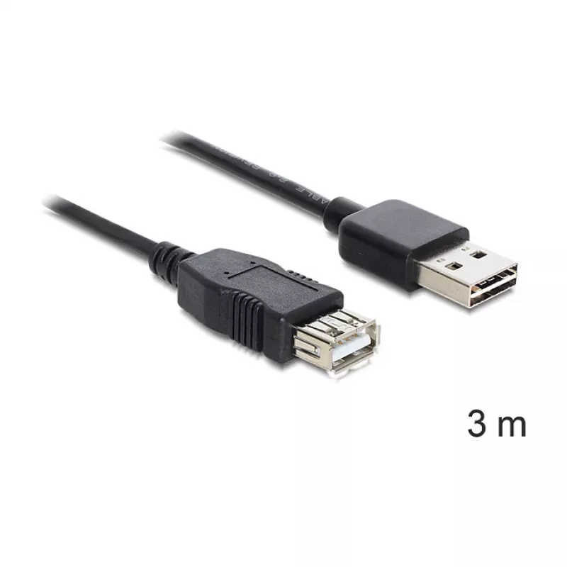 Cabo USB DeLOCK EASY-USB 2.0-A 3 m preto