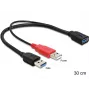 DeLOCK 83176 cabo USB USB 3.2 Gen 1 0,3 m USB A para 2 x USB A