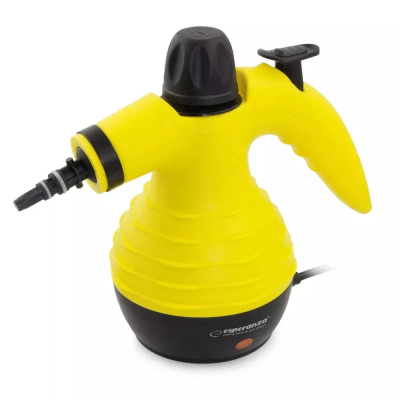 Limpa-vapor portátil ESPERANZA EHS001 — 0,35 L, 900 W, 3 bar, 115 °C, 40 g/min, inclui escovas para chão/estofos/escova