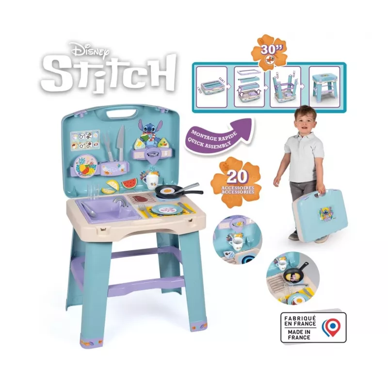 Cozinha de brincar SMOBY Stitch Kitchen 7600311909 com acessórios – conjunto de cozinha de brincar para crianças