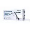 Suporte de monitor de secretária GEMBIRD MA-DA3-03, 3 braços, mola a gás, VESA 75–100x100, suporta 3 ecrãs até 27 polegadas, máx. 18 kg, preto