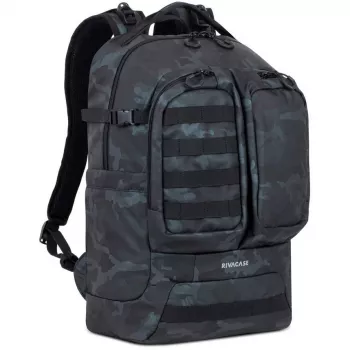 Mochila Rivacase Sherwood camuflagem, azul-marinho poliéster, poliuretano