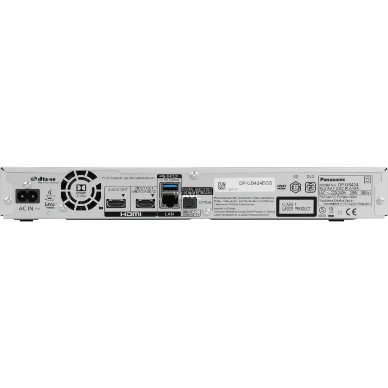 Leitor de Blu-ray Panasonic DP-UB424 4K Ultra HD 3D prateado