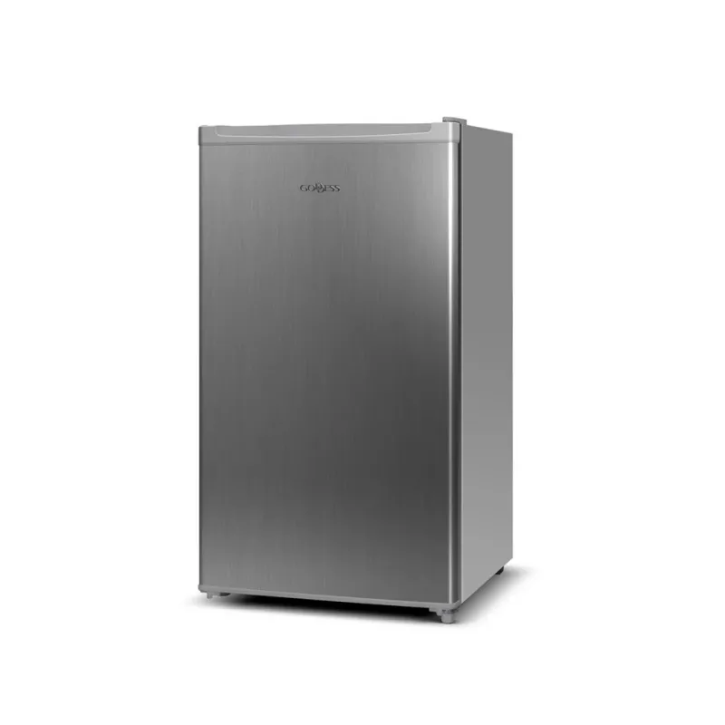 Frigorífico Goddess | GODRSE085GS8SSE | Classe de eficiência energética E | Aparelho de instalação livre | Frigorífico sem congelador | Altura 85 cm | Capacidade útil do compartimento de refrigeração 90 L | 39 dB | Prateado