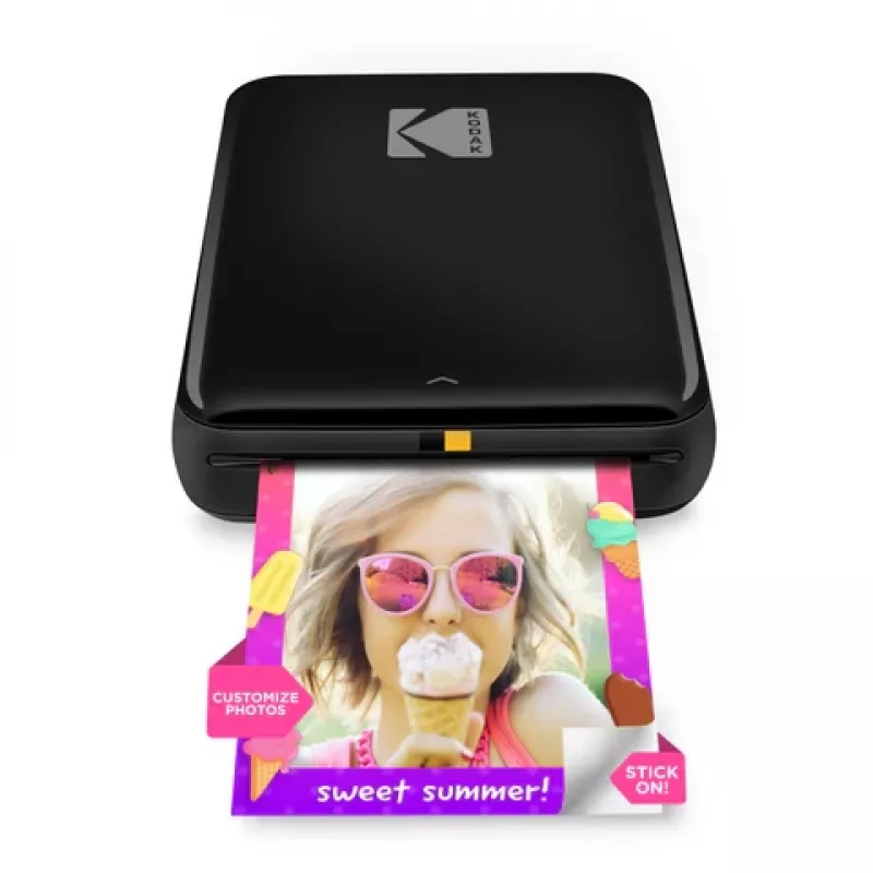 Impressora fotográfica móvel instantânea Kodak STEP Cor ZINK 2x3'' 1 ppm, Bluetooth, Preto