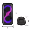 Centro de música portátil MANTA SPK0401B100 coluna Bluetooth, 100 W de potência máxima, rádio FM, karaoke, bateria incorporada, X-BASS