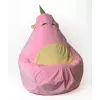 Pufe saco Sako unicórnio rosa XL 130 x 90 cm