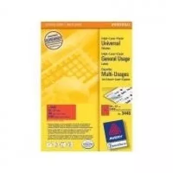 Avery - Etiquetas para lombada de dossiê (File Folder Labels) - vermelho - 70 x 37 mm - 2400 etiquetas (100 folhas x 24) (3448)