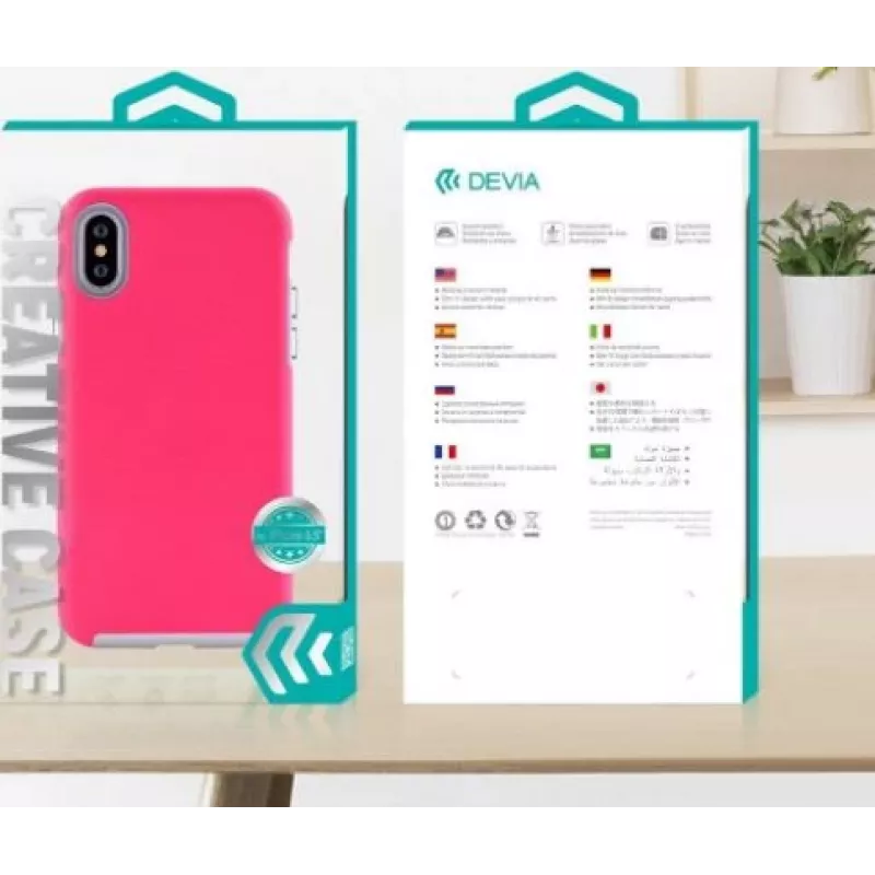 Capa de proteção Devia KimKong Series para iPhone XS Max 6,5, rosa-choque