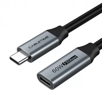 Cabo de extensão USB 3.0 Type-C (M) - USB Type-C (F), 5 Gbit/s, 60 W, 4K/60 Hz, 0,5 m