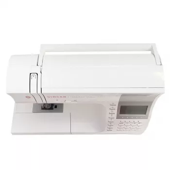Máquina de costura SINGER Quantum Stylist 9960 — 600 pontos, 13 programas automáticos de casa de botão, sistema de braço livre