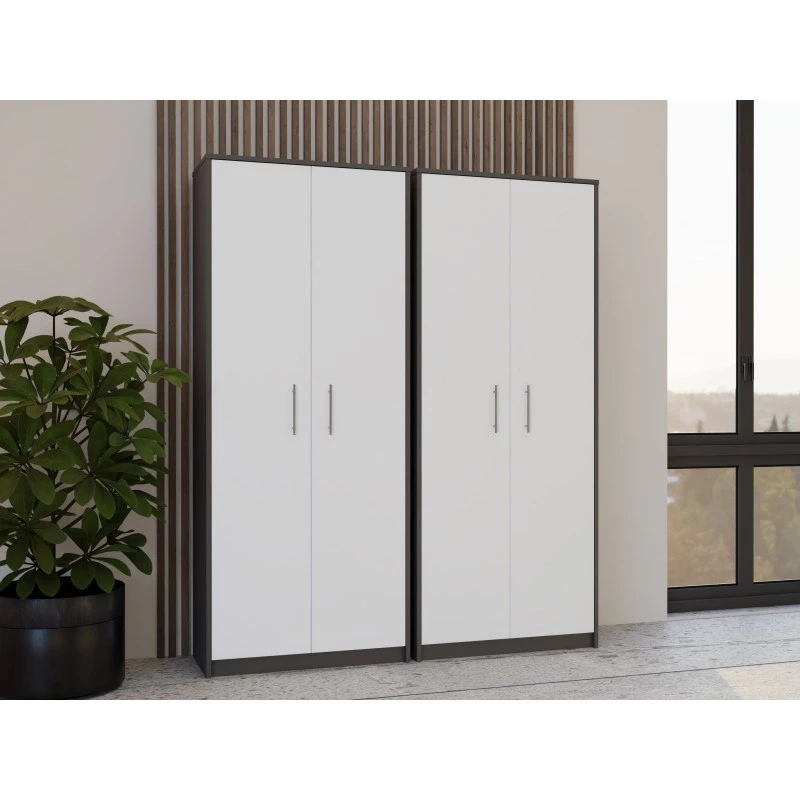 ESTANTE FECHADA OLIV 2D, ANTRACITE/Branco CONJUNTO
