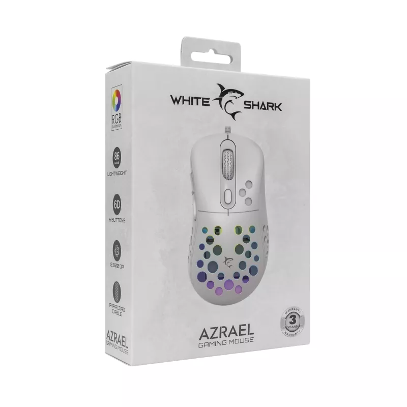 Rato White Shark GM-5013 Azrael branco USB