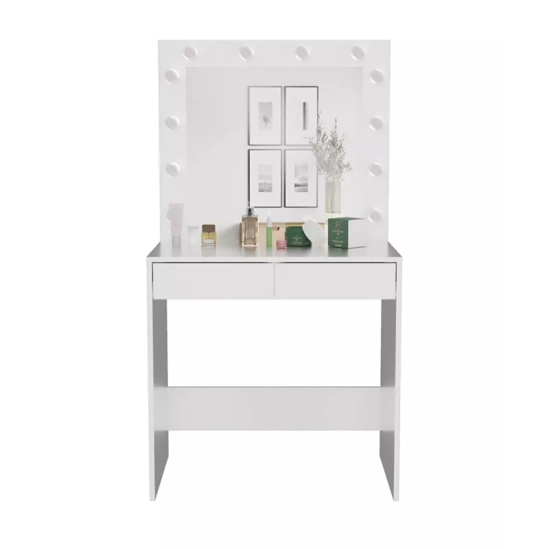 Penteadeira de quarto Topeshop Z.MARINA LUSTRO BIEL — aglomerado branco, 2 gavetas