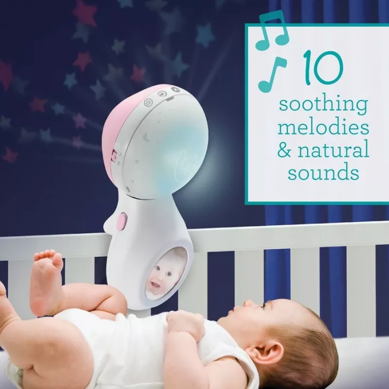 Caixa de música para bebé B-kids 3in1 Infantino 150302050 – rosa pó, brinquedo calmante 3 em 1