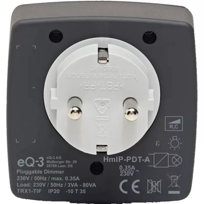 eQ-3 AG Homematic IP 161621A0, interior, antracite, plástico, IP20, 70 mm, 39 mm