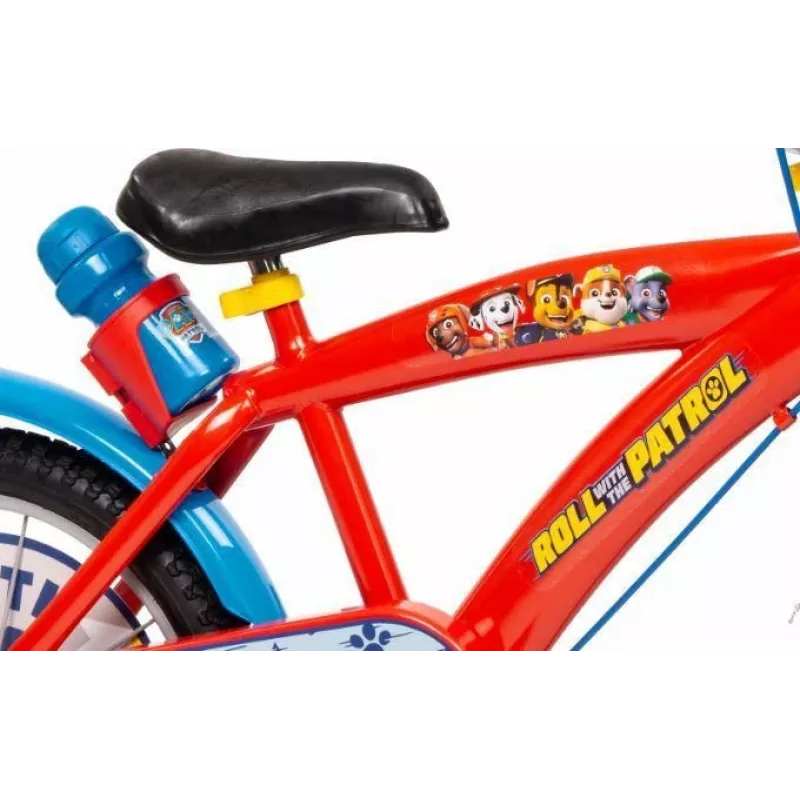 Bicicleta infantil Toimsa 16 polegadas Paw Patrol vermelha modelo 1678, rodas de 16 polegadas, mudanças de entrada
