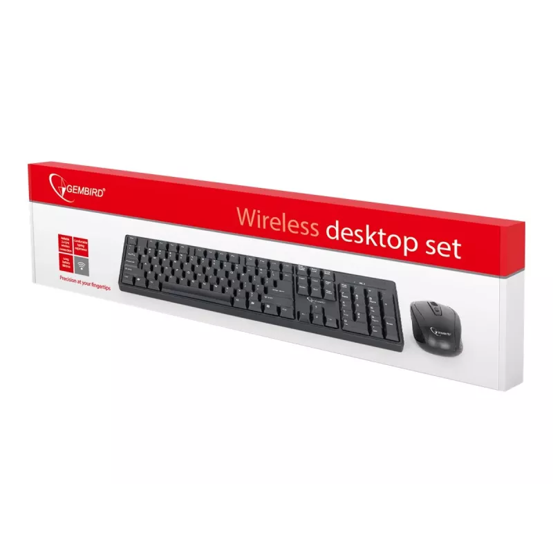 Conjunto de teclado + rato preto/sem fios