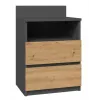 Top E Shop M1 ANTRACYT/ARTISAN mesa de cabeceira, 2 gavetas, carvalho
