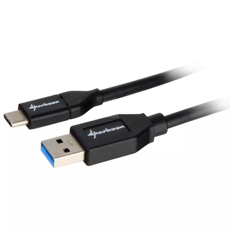 Cabo Sharkoon USB 3.2 Gen 2 USB-A macho > USB-C preto 1 metro - cabo - Digital/Dados